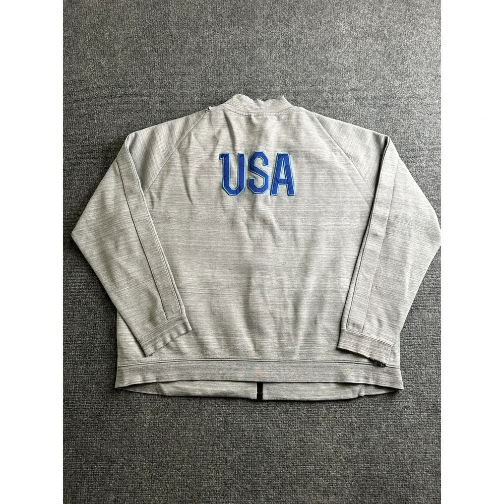 Mens Nike 2015-16 USA Soccer Full Zip Gray Track Jacket, Size 2XL